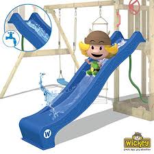 Wieża zabaw dla dzieci zabaw wickey seaflyer. Wickey Spielturm Klettergerust Seaflyer Mit Schaukel Blauer Rutsche Baumhaus Mit Sandkasten Kletterleiter Spiel Zubehor
