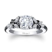 Crafted of 14k white gold, the ring has a diamond weight of 1 carat. Barkev S Moissanite And Black Diamond Engagement Ring Moi 7932lbk Barkev S