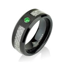 Black And Green Wedding Band Green Emerald Black Satin Mens Meteorite Wedding Band Etsy Mens Black Diamond Wedding Band Meteorite Wedding Band Mens Meteorite Ring