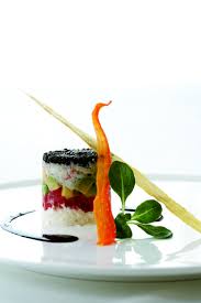 Executive Chef Frank Kassner Of The Ritz Carlton Boston Common Suggests Using A Simple Round Form Food Mold To Layer The Co Gastronomic Food Food Food Plating