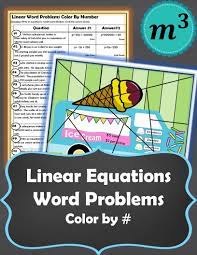Check Out This Fun Writing Linear Equations From Problems Color By Number Even The Ice C Word Problems Writing Linear Equations Linear Equations Word Problems