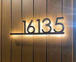 Illuminated led lighted address sign plaque address numbers house numbers sign. Lighted House Numbers Light Backlit Linked Digits Or Letters Etsy