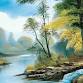 Bob Ross Wet-on-Wet Oil Painting: By the Stream