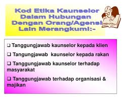 Dengan adanya kod etika kementerian dalam negeri ini, usaha pemantapan etika dan integriti dalam kehidupan harian akan diteruskan bagi mencapai tahap negara dan masyarakat maju. Edu 3120 Topik 2 Etika Kaunseling Ppt Download