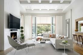 Contemporary High Ceiling Living Room