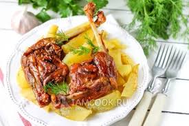 свинина с картошкой в духовке пошаговый рецепт с фото Kartoshka S Utkoj V Folge V Duhovke Recept S Foto Recept Eda Kulinariya Zabavnaya Eda