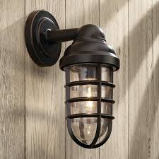 Marlowe 13 1 4 High Bronze Metal Cage Outdoor Wall Light 8f958 Lamps Plus