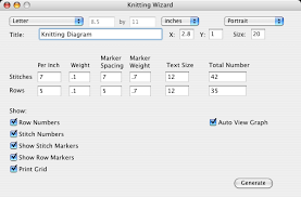 knitting wizard software to create knitting grids knitting