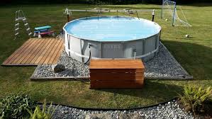 Over Ground Swimming Pools Constructed From Resin Materials Have An Unique Benefit Over S Backyard Pool Landscaping Above Ground Pool Landscaping Backyard Pool