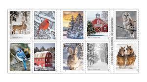 2021 Us Postal Christmas Stamps Postal Service Reveals 16 New Stamps For Winter Mail And Holidays In 2020
