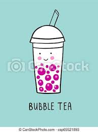 Cute bubble milk tea fresh drink cartoon hand. Bubble Tea Cartoon Vector Illustration In Doodle Style Smiling Kawaii Cup On Blue Background Canstock