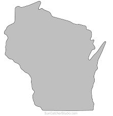 Wisconsin Outline Clip Art Pattern Printable Downloadable Stencil Shape Free Wisconsin Art Outline Art Map Outline