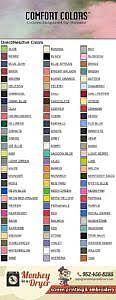 Comfort Colors Color Chart Monkey In A Dryer Custom T