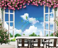 Written by macpride wednesday, march 6, 2019 add. Customized 3d Wallpaper Mural Blue Sky White Clouds Green Grass Roses Romantic And Aesthetic Background Wall Fabric Textile Wallcoverings Aliexpress