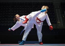 In 2015, she won the gold medal in the women's 50 kg kumite event at the 2015 european karate championships held in istanbul, turkey. Serap Ozcelik Of Turkey Right And Austria S Bettina Plank In Action During The Women S Kumite 50 Kg Competition At The Karate Karate Arts Martiaux Martial