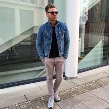 Black Blazer Khaki Pants Black Shoes How To Wear A Denim Jacket To Work Jackets Men Fashion Mens Fashion Denim Denim Jacket Fashion