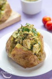 As with all elemental things, though, the simplicity of a baked potato is deceptive. Jacket Potato With Cheesy Pesto Chicken A Mummy Too