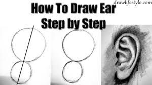 Place it at the end of the vertical line. How To Draw Ears With Pencil Step By Step Drawing For Beginners Youtube