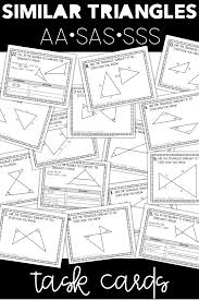 Which statement regarding the two triangles is true? Similar Triangles Shortcuts Task Cards Similar Triangles Teaching Geometry Geometry Worksheets