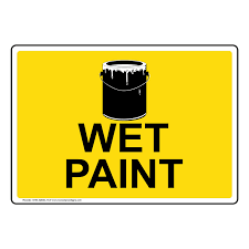 Free printable wet paint and brushes signs in pdf format high resolution. Wet Paint Sign Nhe 32946