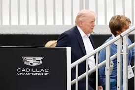 Donald Trump, Kai Trump watch Cadillac Championship at Doral