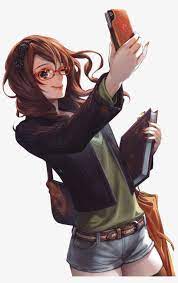 Who has the best hair in anime quora. Brown Hair Anime Girl Glasses Phone Render Png By Seikiyukine Anime Girl With Brown Curly Hair Png Image Transparent Png Free Download On Seekpng