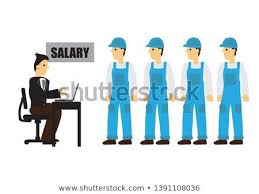 Businessman Giving Wages To Construction Workers Concept Of The Labour Market Flat Vector Illustration Business Illustration Business Man Stock Illustration