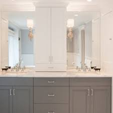 Master bathroom with salvaged wood double vanity with double sinks and bronze bridge gooseneck faucet. Master Bath Double Vanity Houzz
