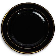 Black And Gold Charger Plates 9 Gold Plastic Plates Black Plastic Plates Fancy Plastic Plates