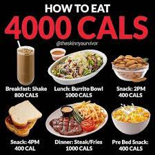 How To Eat 4000 Cals Here Is An Example Full Day Of Eating At 4000 Calories Breakfast Mass Gainer Shake Food To Gain Muscle Workout Food Mass Gainer Shake