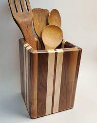 Kitchen utensils wooden settee ioncube. Striped Wooden Kitchen Utensil Holder Etsy Wood Kitchen Utensils Wooden Kitchen Utensils Wooden Utensil Holder