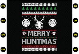 Download Merry Huntmas Ugly Christmas Sweater Graphic By Buyshirtsvg Creative Fabrica PSD Mockup Templates
