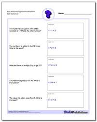Students do not need to use any steps to isolate the variable. Pre Algebra Word Problems
