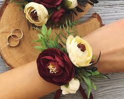 Items Similar To Wrist Corsage Wedding Flower Prom Corsage Bridesmaid Corsage Mothers Corsage Burgundy Prom Corsage Rustic Corsage Burgundy Bridesmaid Gift On E Corsage Prom Bridesmaid Corsage Prom Flowers Corsage