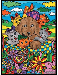 Hond en kat cartoon kleurplaat vector premium download. Colorvelvet Kleurplaat Honden En Katten Kbz Kampen