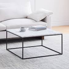 Best choice products 36in faux marble modern round accent side coffee table for living room, dining room, tea, home décor w/metal frame with a strong metal frame and distressed top, this round coffee table has a simple style that looks great in most settings.with a strong metal frame and. West Elm Streamline Square Coffee Table Lazysuzy