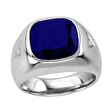 Men S Sapphire Ring In Sterling Silver With Genuine Diamonds Mens Sapphire Ring Rings For Men Men S Rings
