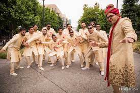 Long Beach Performing Arts Center Indian Wedding Korina Roshan Groom Poses Groomsmen Poses Indian Wedding