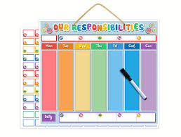 Le Yogi Magnetic Our Responsibility Chart Dry Erase Family Reward Chart For Children Or Task Planner For Refrigerator Teaches Good Behaviour