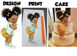 Black Boss Baby Baby Shower Cake African American Baby Shower Princess Edible Print For Baby Shower Cake Lots Of Colors And Styl Baby Shower Cake Topper Baby Shower Princess Baby Shower Cakes