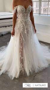 The Stunning Natsuko Gown Features Floral Lace Appliques Placed Along The Sweetheart Neckline And Dream Wedding Dresses Wedding Dress Guide Ball Gowns Wedding
