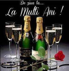 Persoanei dragi alaturi de un buchet de flori si poate un cadou dulce, prin. Felicitare De Ziua Ta Sticle Cu Sampanie Si Pahare Birthday For Him Birthday Surprise Holiday Parties