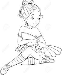 My little pony coloring 99%. Beautiful Little Ballerina Girl Outline Coloring Page Stock Photo Picture And Royalty Free Image Image 138283669