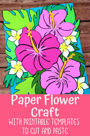 paper flower card with printable flowers views from a step stool