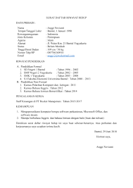 Daftar riwayat hidup atau curriculum vitae. Contoh Surat Riwayat Hidup Via Email Contoh Surat
