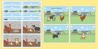 Create your own the little red hen retelling activity with this free download for kindergarten. The Little Red Hen Story Sequencing Cards Teacher Made
