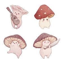 Fairydropart Four Cute Mushroom Friends Cute Art Cute Drawings Art Inspiration