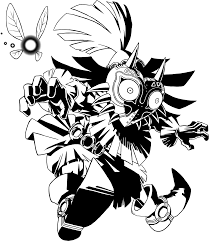 Majora S Mask 3d Skull Kid Monochromatic Zelda Art Zelda Tattoo Majoras Mask