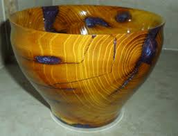Turned Bodark Osage Orange Wood Inlaid With Vivid Violet Resin By Tcavanwoodworks Etsy Com Wood Bowls Wood Glass Orange Wood