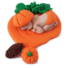 Fondant Pumpkin Baby Shower Cake Topper Fall Baby Shower Sleeping Baby Cake Decoration Our Little Pumpkin Thanksgiving Baby Handmade